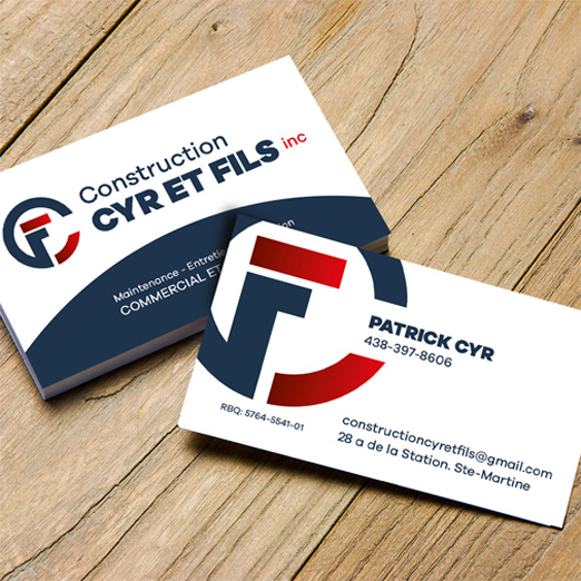 Carte professionnelle Construction Cyr et Fils