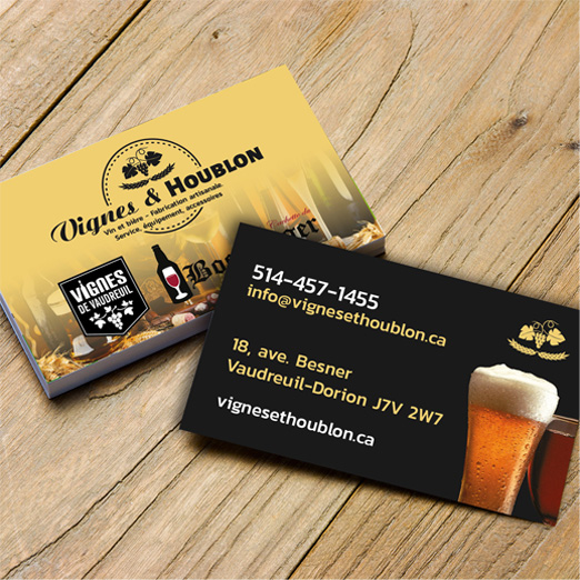 Carte professionnelle Vignes & Houblon