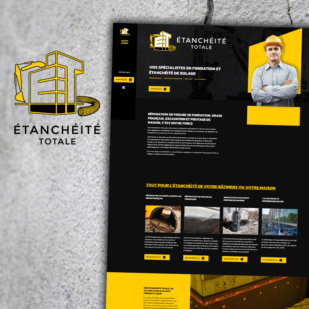 Réalisation du site web de Étanchéité Totale